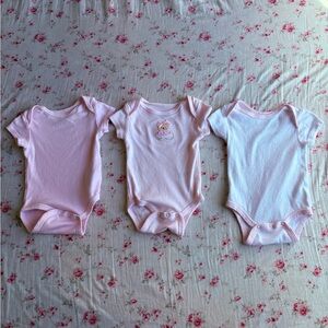 Little Me Pink Baby Bodysuit Trio